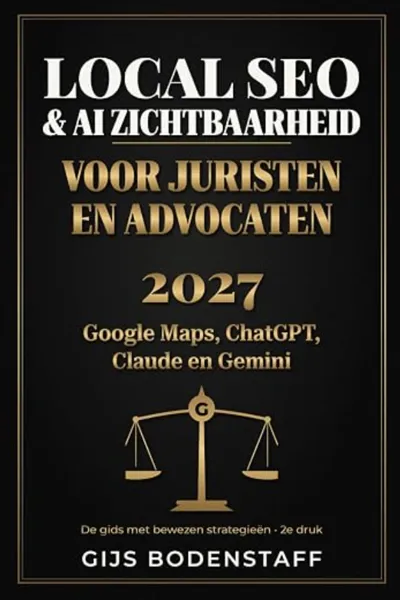 Omslag van Local SEO & AI Zichtbaarheid voor Juristen en Advocaten 2027: Google Maps, ChatGPT, Claude en Gemini: de gids met bewezen strategieën voor advocaten, juristen, notarissen en mediators, door Gijs Bodenstaff